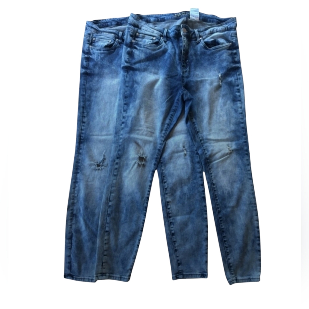 2 pairs Pashu skinny distressed jeans size 16